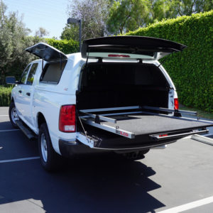 Customized Commercial Truck Upfitted by ACS using BEDSLIDE and SnugPro Cap from SNUGTop.