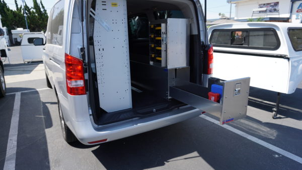 Ranger Design Van Shelving Unit Installed by American Van Works in SOCAL.