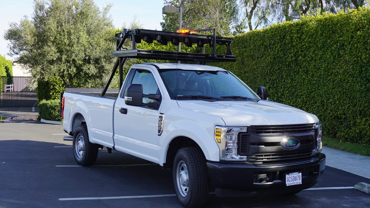 Ford F250 Fleet Work Truck Upfitted by American Trucks and Vans includes a Whelen Lightbar