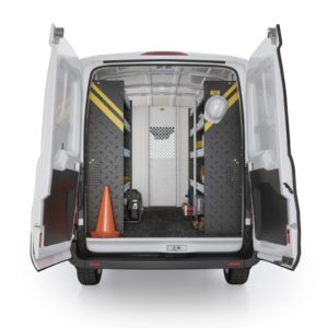 Ranger Design Ford Transit Contractor Package, FTM-10 Installed, Rear View