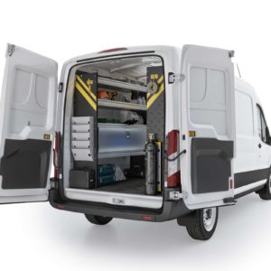 Ranger Design Ford Transit HVAC Package, FTM-12 Installed, Rear Passenger View