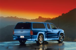 LEER 100XL White Truck Cap on Toyota Tacoma from American Camper Shells