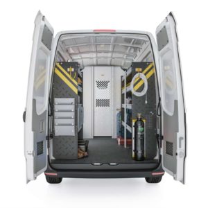 Ranger Design for Mercedes Sprinter HVAC Package, DHS-12 Installed, Rear View