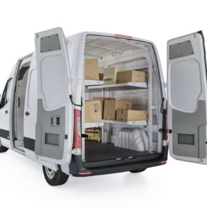 Ranger Design Mercedes Sprinter Delivery Package, DHS-19 Installed - Rear Angle