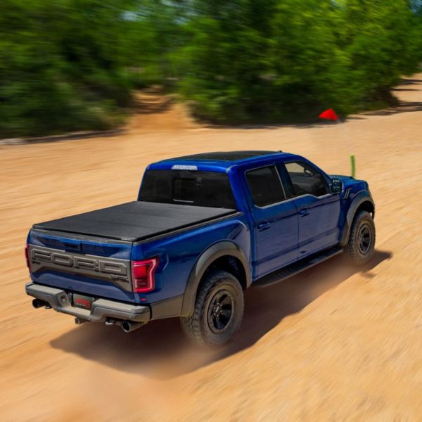 Extang Bed Cover on Blue Ford Raptor Truck