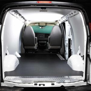 GM Cargo van interior with new Legend wall and ceiling panels.