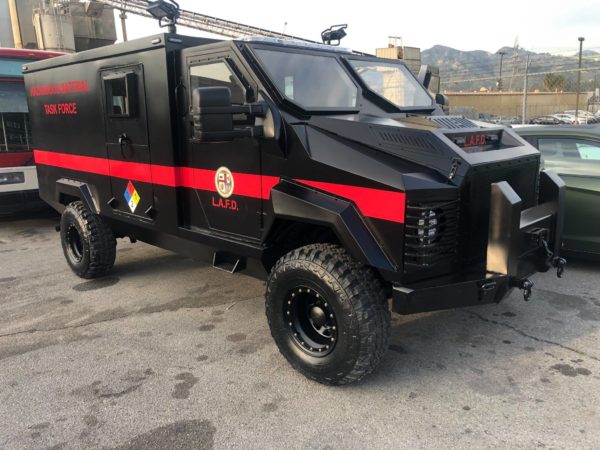 City of Los Angeles Hazmat SUV featuring Whelen overhead emergency lighting.
