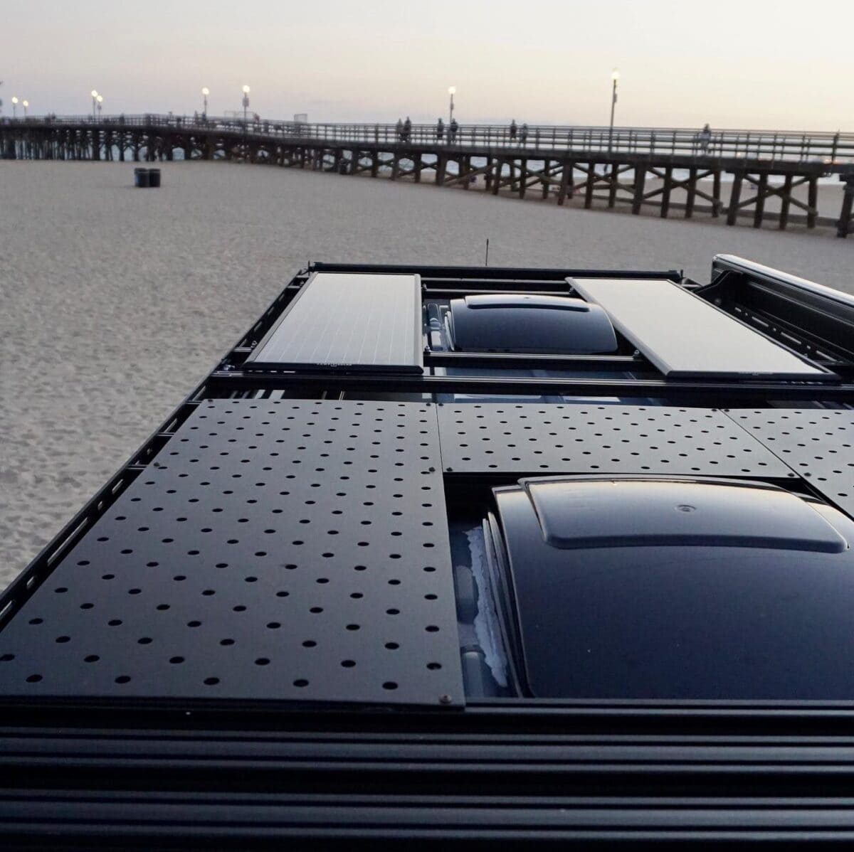 Roof Rack and Solar Panels Installed by American Trucks and Vans