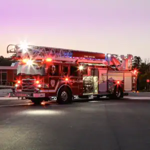 Firetruck Equipped with Whelen Emergency Lights