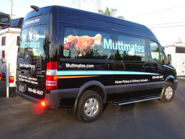 Muttmates Doggie Daycare Transport Sprinter Van Customized by American Trucks and Vans