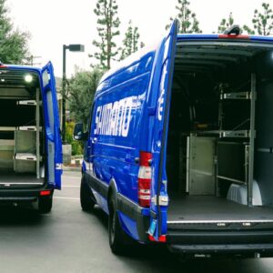 Ranger Design Shelving in Shimano Vans Upfitted by American Trucks & Vans