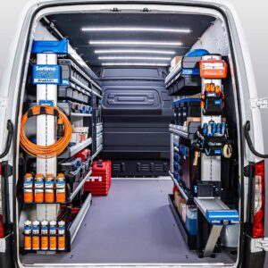 Sortimo SR5 Van Racking Systems, Interior Lighting, and Bulkhead Protector.