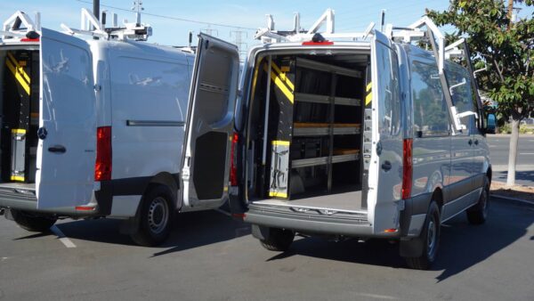 Upfitted Van with Ranger Design Shelving and Ladder Racks by American Trucks and Vans