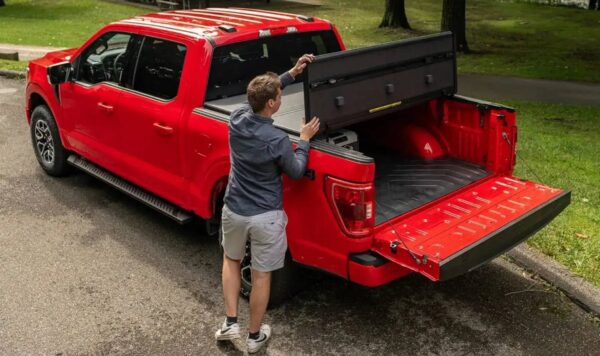 Extang Hard Tonneau Covers in Accessible Position