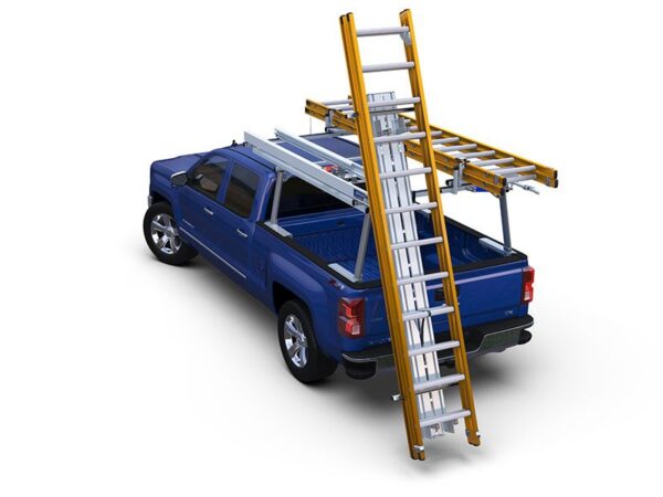 Pickup with Rack Mount DeployPro Ladder Carry System