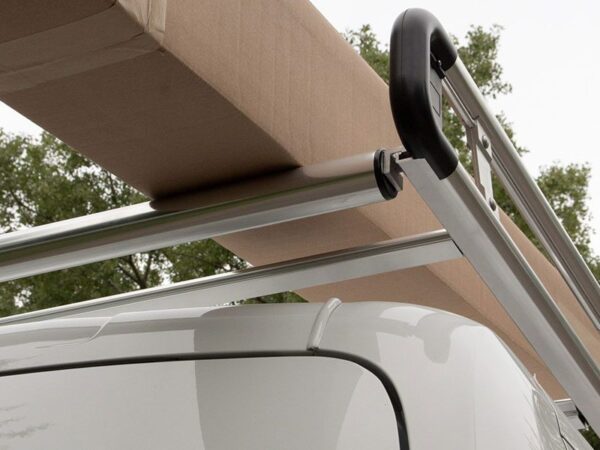 Silver Prime Design AluRack on Van Roof-with-Smooth-Roller