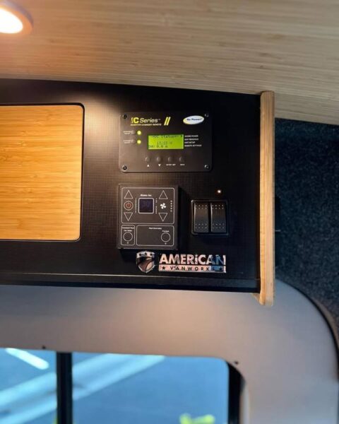 Rixen Digital Thermostat on Van Built by American Trucks and Vans