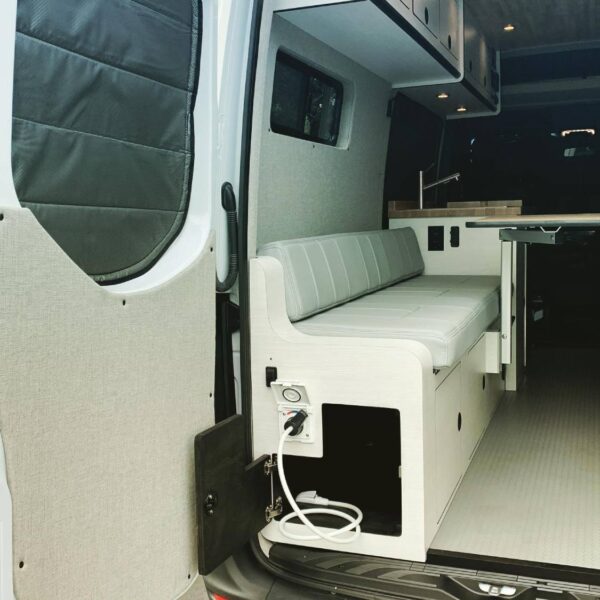 Rixen Hydronic Hot Water System with Shower Sprayer Under Van Sofa Bed