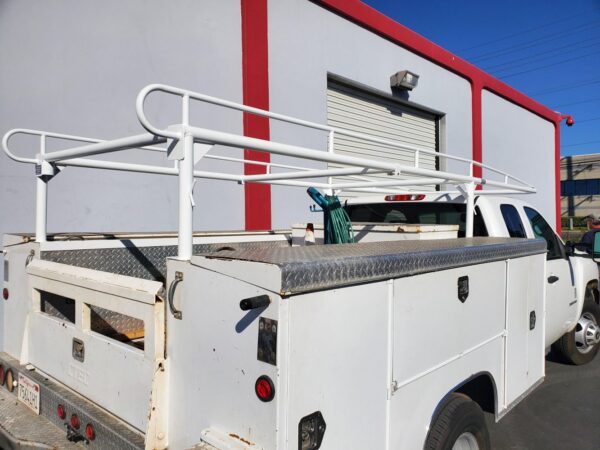 Service Body with White Black Maxx Truck Rack