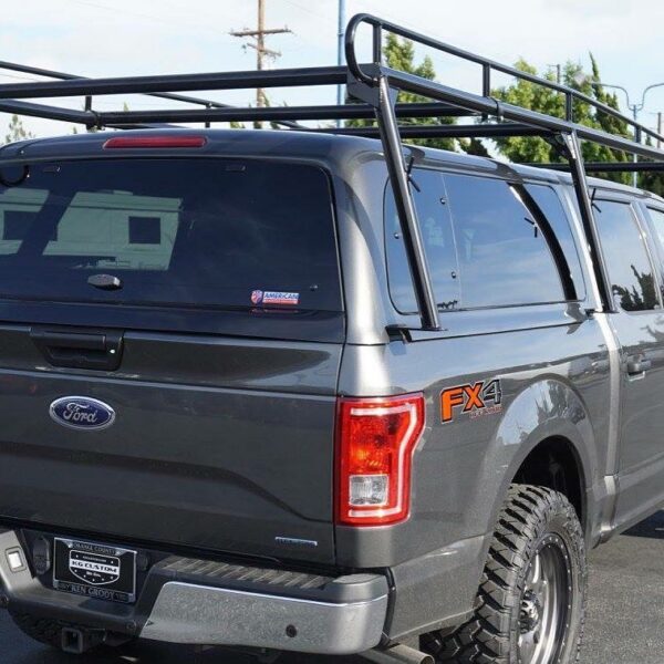 SnugTop Camper Shell and Lumber Rack from Black Maxx installed by American Trucks and Vans