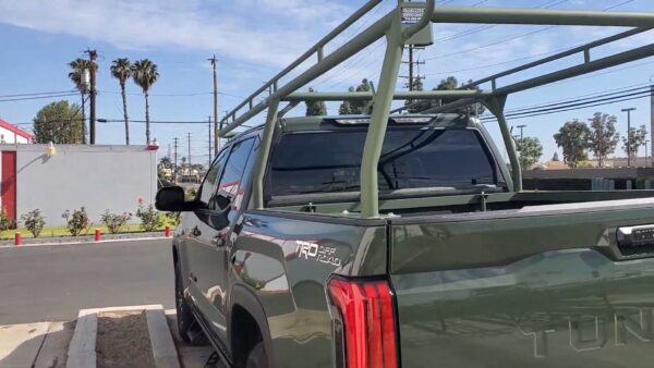 Toyota Tundra with Matching Powder Coated Army Green Black Maxx Truck Rack