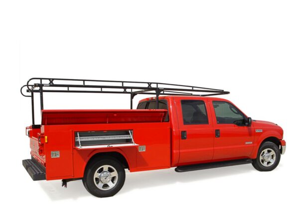 Utility Service Body with 1000 Series Modular Standard Pipe Rack-It Truck Rack