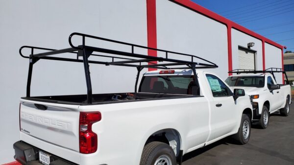 White Chevrolet Silverado 1500 with Black Maxx Truck Rack