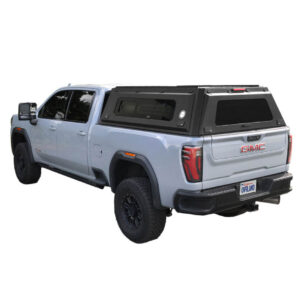 Overland Vehicle Systems truck cap installed on GMC 2500 and 3500 6.9 foot bed