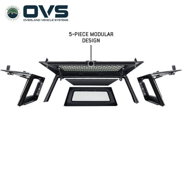 Overland Vehicle Systems truck cap modular 5 piece system for easier installation and transport