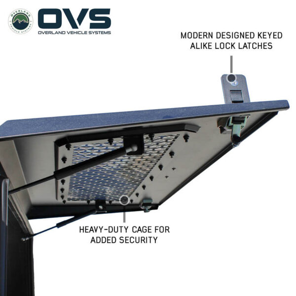 Overland Vehicle Systems truck cap heavy duty security cage for added cargo protection