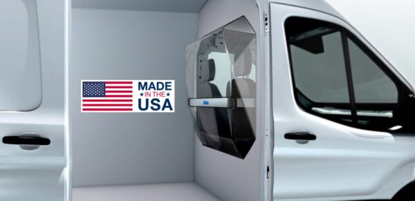 Van with side door open revealing the Sortimo see-through ProPartition.