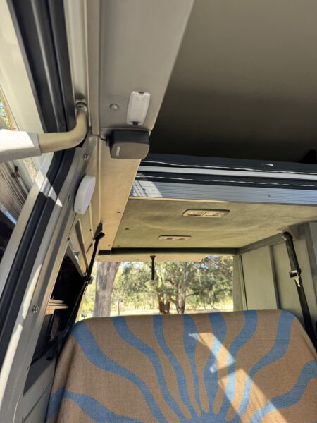 weBoost cell signal booster installed inside Gabby’s Volkswagen Eurovan